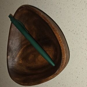 Triangular Wooden Bowl Catchall Dish For Keys, Coins, Trinkets, Perfume, Jewelry